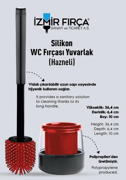 İZMİR FIRÇA SİLİKON WC FIRÇASI YUVARLAK(HAZNELİ) - 2