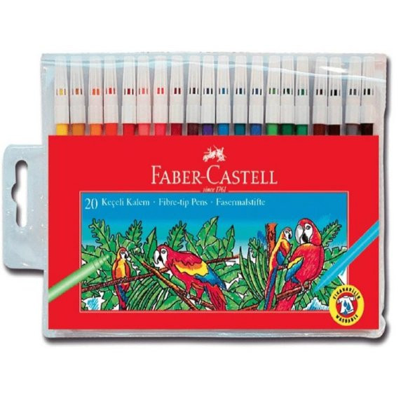 Faber Castell Keçeli Boya Kalemi Yıkanabilir 20 Renk