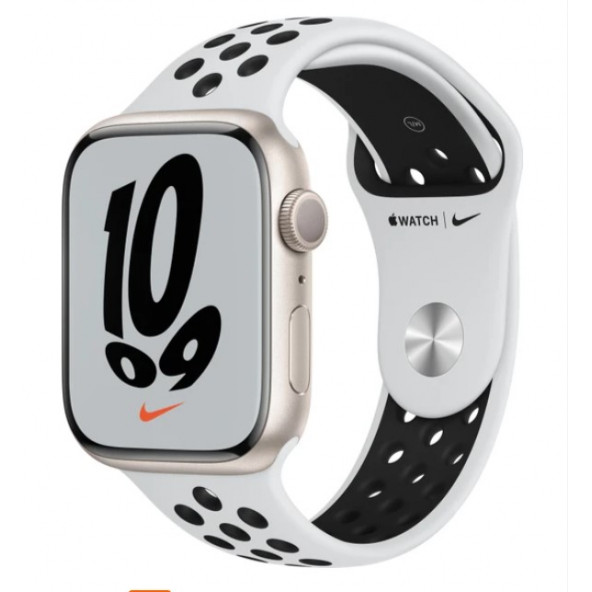 Apple Watch Nike Seri 7 Gps, 45MM Beyaz Alüminyum Kasa ve Nike Spor Kordon - MKNA3TU/A - OUTLET