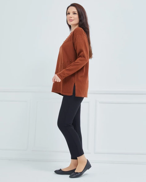 Kadın Triko Kışlık Orta Yaş Anne Bluz Kazak - 5