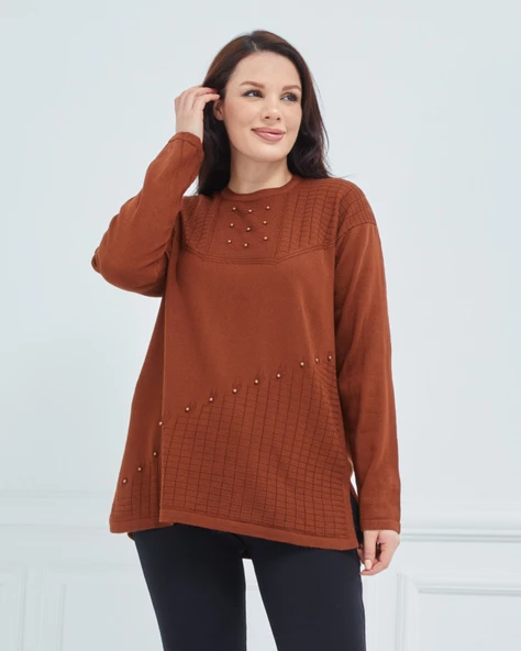 Kadın Triko Kışlık Orta Yaş Anne Bluz Kazak - 2