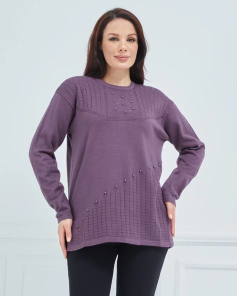 Kadın Triko Kışlık Orta Yaş Anne Bluz Kazak - 10