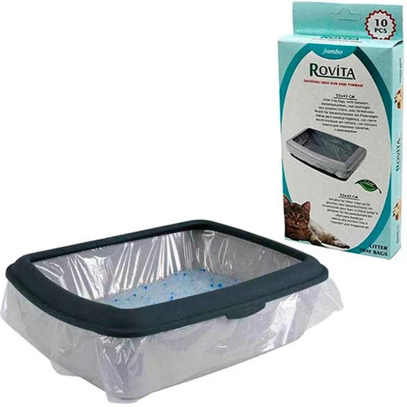 Rovita Dayanıklı Kedi Kum Kabı Torbası 55x43 cm 10 Adet ürün görseli