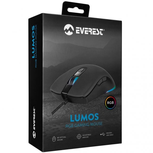 Everest Lumos Rgb Ledli Oyuncu Mouse 6400 Dpi SGM-L1 - 8