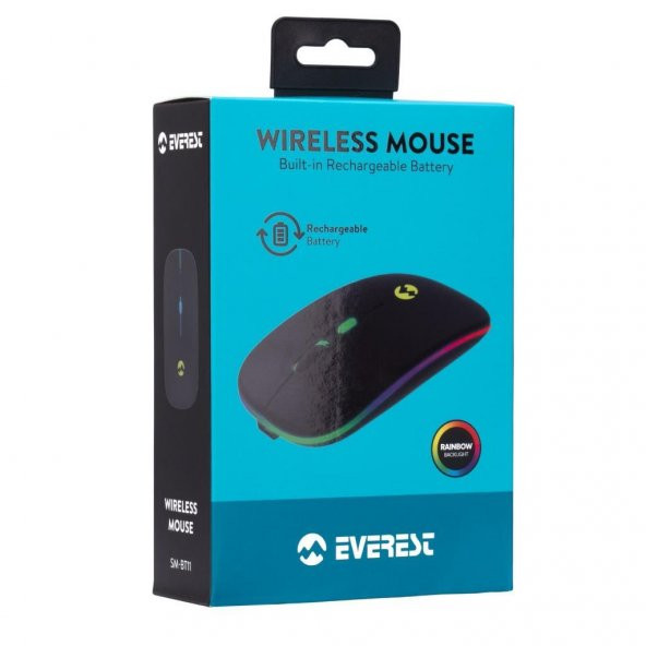Everest Rgb Ledli Wireless Mouse 1600 Dpi SM-BT11 - 6