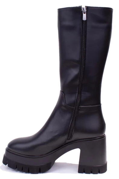 Dagoster DZA07-890501 Siyah Günlük Platform Topuklu Kadın Çizme - 3