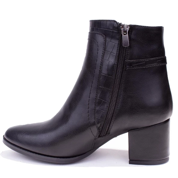 Dagoster DZA07-92822535 Siyah Klasik Topuklu Kadın Bot - 3