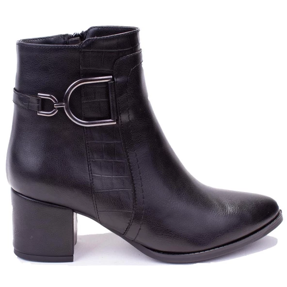 Dagoster DZA07-92822535 Siyah Klasik Topuklu Kadın Bot - 2
