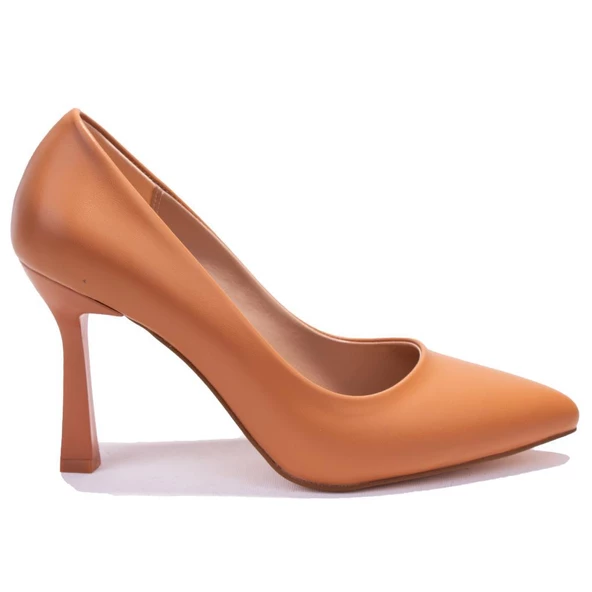 Dagoster DZA07-388451 Taba Stiletto Topuklu Kadın Ayakkabı - 2