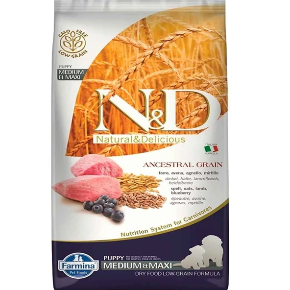 ND Düşük Tahıllı Kuzu Etli Yavru Köpek Maması 12 KG