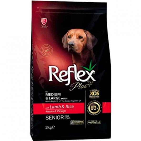 Reflex Plus Senior Kuzulu Yaşlı Köpek Maması 3 Kg