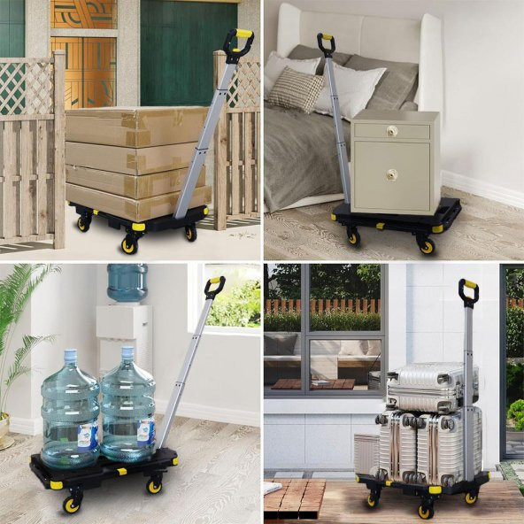 STANLEY PC532 137kg 62x45cm Dört Tekerli Çekme Kollu Yük ve Paket Taşıma Arabası - 9