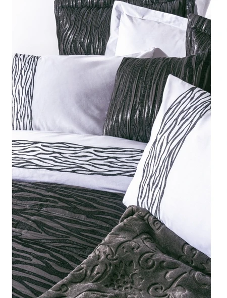 Cotton Box Platinium 11 Parça Çeyiz Seti-Filbert Antrasit (Yatak Ört+Battaniye+Nevresim Tk) - 2