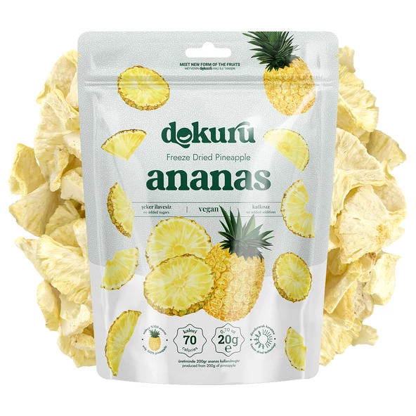 Freeze Dried Ananas Meyve Cipsi 20gr