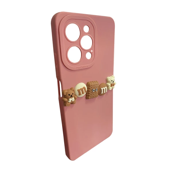 iPhone 14 Pro Kılıf 3D M Bear Kamera Korumalı Silikon Kapak - 9