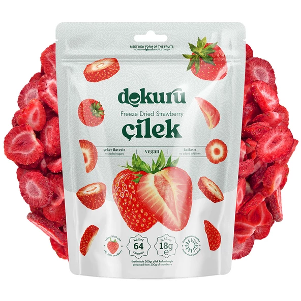 Freeze Dried Çilek Meyve Cipsi 18gr