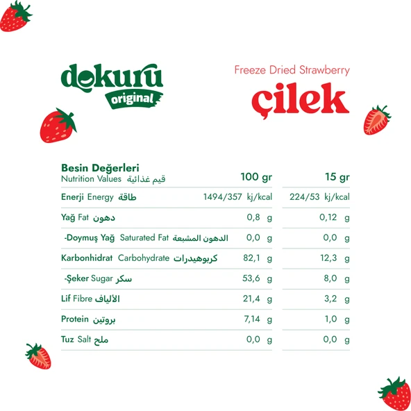 Dokuru Original Çilek Atıştırmalık Meyve Cipsi - Resim 2