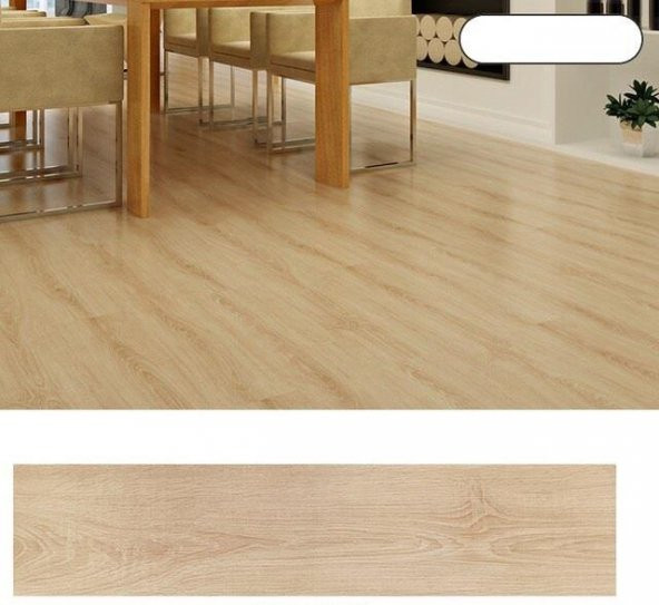 Renkli Duvarlar NWYP03 Naturel Bej Yapışkanlı Sudan Etkilenmeyen Ahşap PVC Yer Döşeme Parkesi - 2