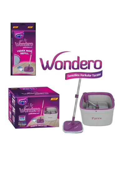 Parex Wondero Temiz Su Ile Kirli Su Ile Ayıran Otomatik Temizlik Seti + Yedek Paspas Mop