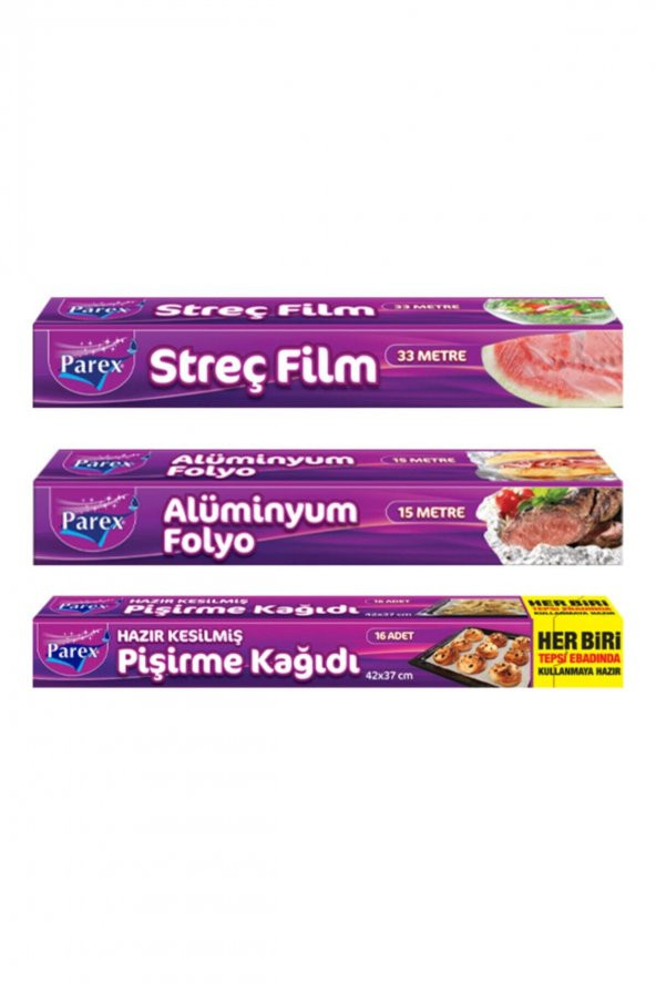 Mutfak Seti (streç Film+al. Folyo+pişirme Kağıdı)