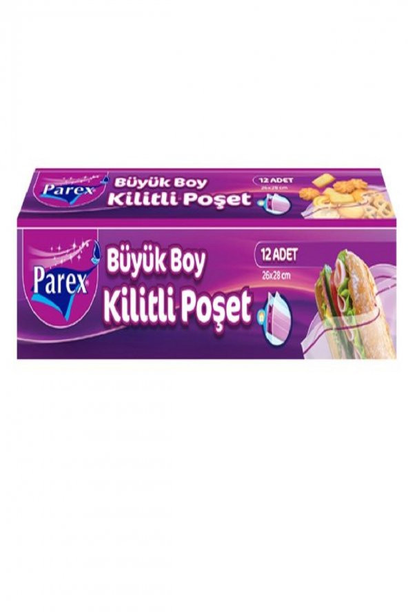 Parex Çift Kilitli Poşet Büyük Boy 12'li ürün görseli 1