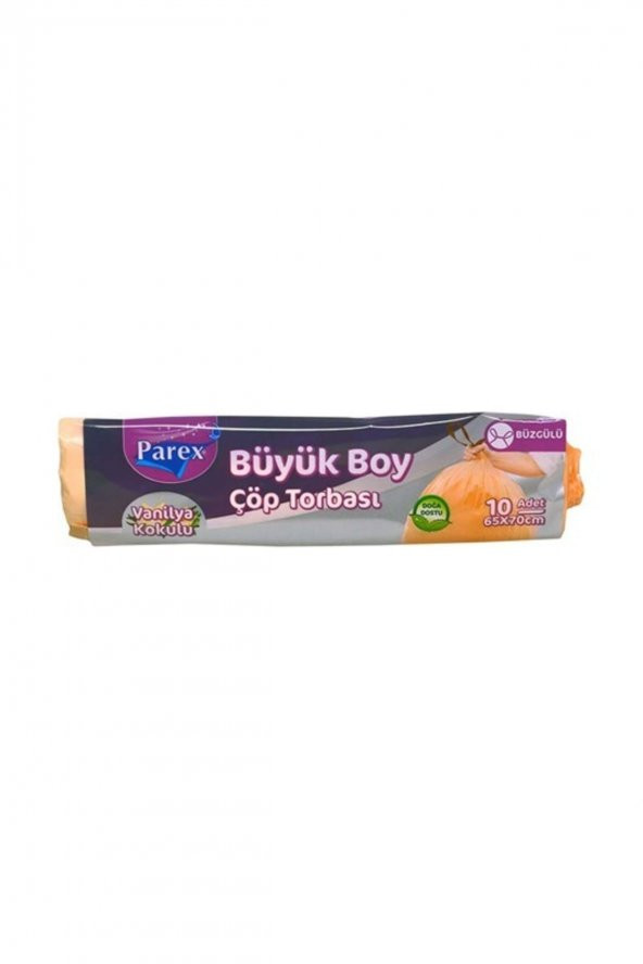 Parex Çöp Torbası Büyük Boy Büzgülü Vanilya Kokulu 10'lu