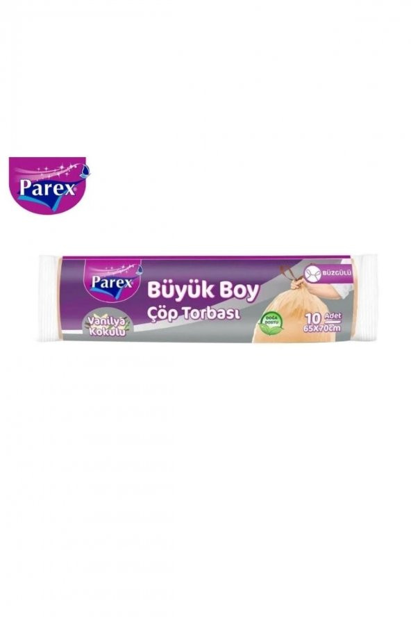 Parex Ekonomik Büzgülü Vanilya Kokulu Çöp Torbası 10lu Büyük Boy