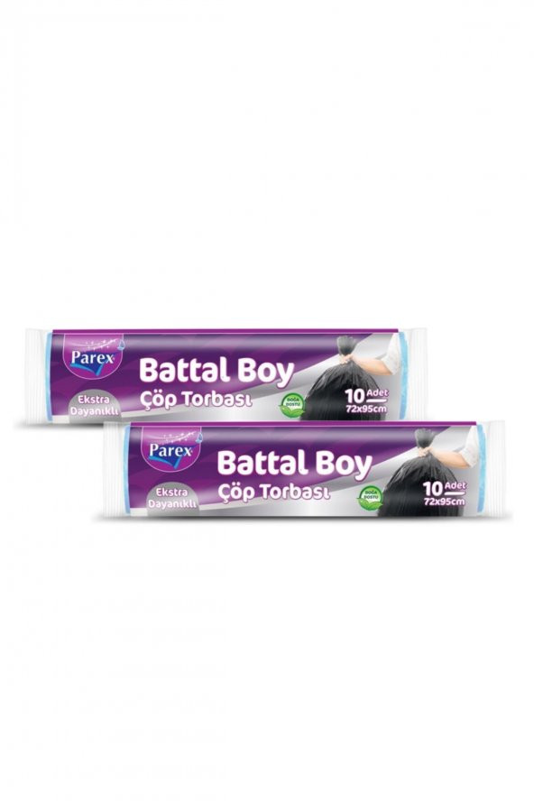 Parex Ekstra Dayanıklı Çöp Torbası Battal Boy 2'li Paket 72 X 95