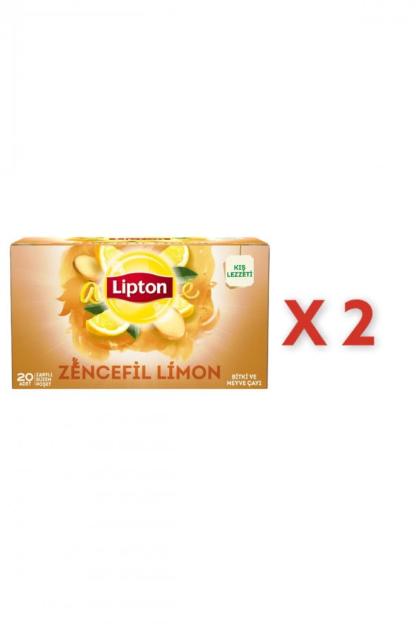 Zencefil Limon Bitki Çayı Süzen Poşet 20li X 2 Adet