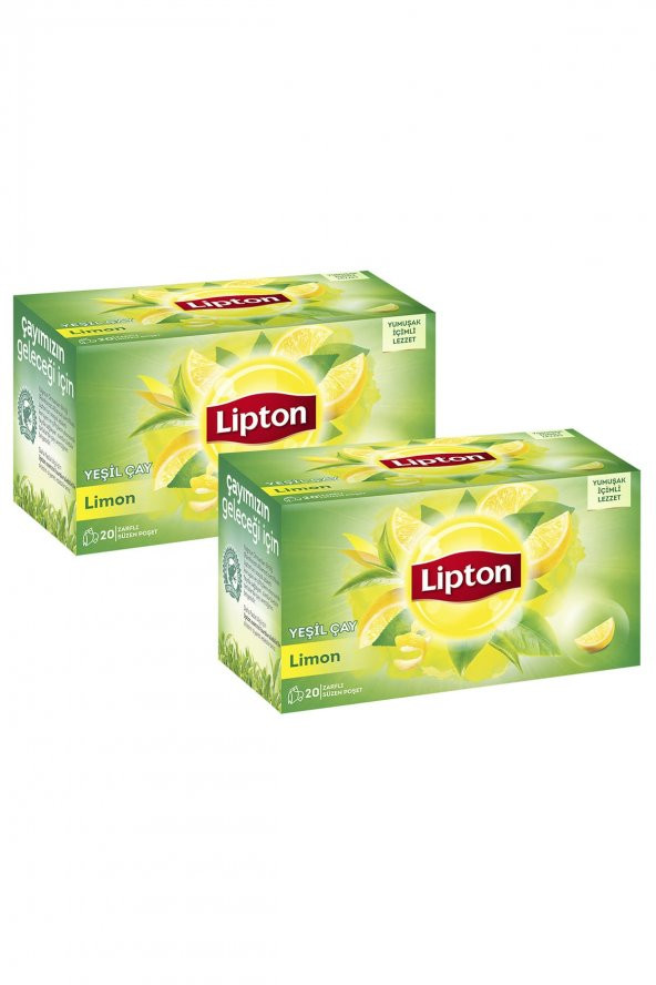 Bardak Poşet Çay Yeşil Çay Limonlu 20li 2li Paket