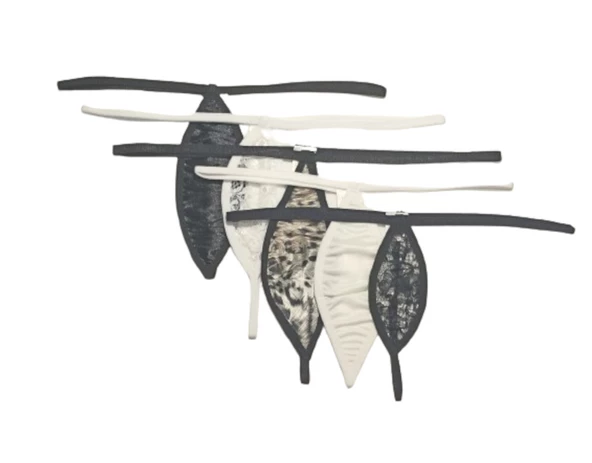 ASM1209 Kadın 5 li Karışık Renkler Mini Damla Kıskırtıcı Tanga