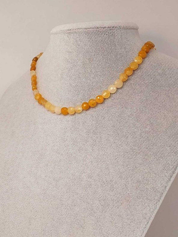 Akik Taşı YASSI Faset Kesim Kolye 6x4mm (Sabit Klipsli) (42830) ürün görseli