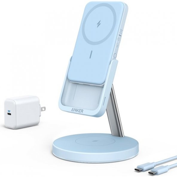 Anker 633 Magnetic Wireless Şarj - B25A7 - Mavi