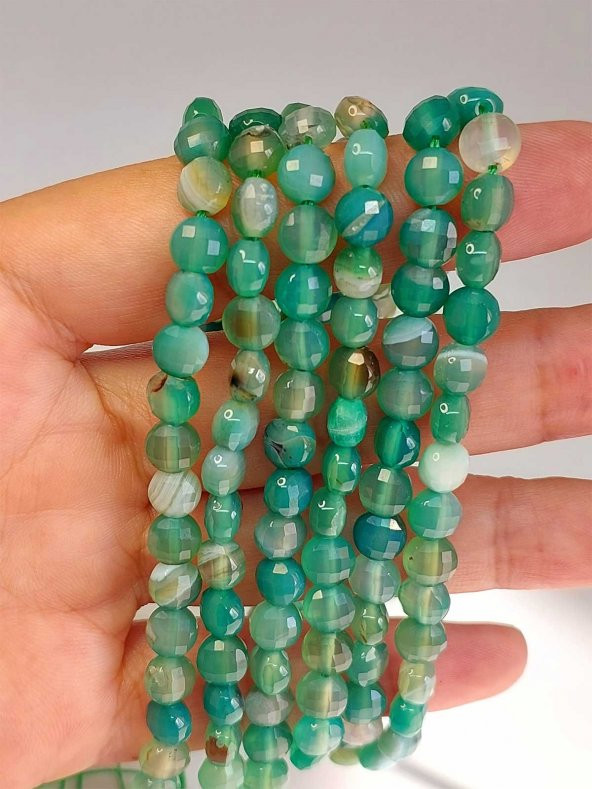 Akik Taşı YASSI Faset Kesim Dizi 6x4mm (42840) ürün görseli