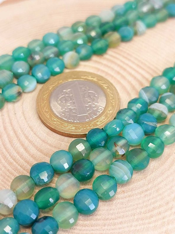 Akik Taşı YASSI Faset Kesim Dizi 6x4mm (42840) - Resim 2