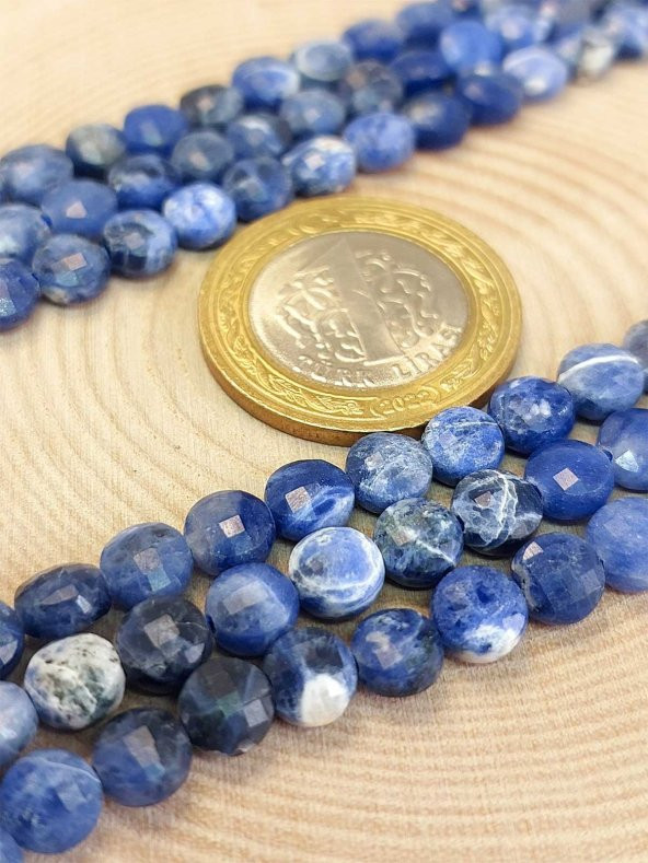 Sodalit Taşı YASSI Faset Kesim Dizi 6x4mm - Resim 2