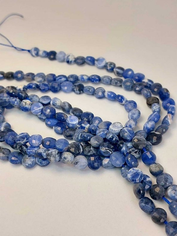 Sodalit Taşı YASSI Faset Kesim Dizi 6x4mm - Resim 3