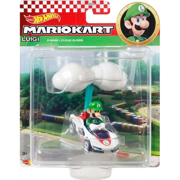 Hot Wheels Mario Kart Planörlü Araçlar Luigi GVD30