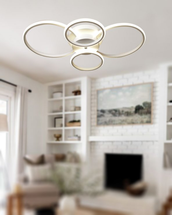 TT Aydınlatma TT035-4-BY  Drone Modeli Mat Beyaz 4 lü Led Avize - Resim 2