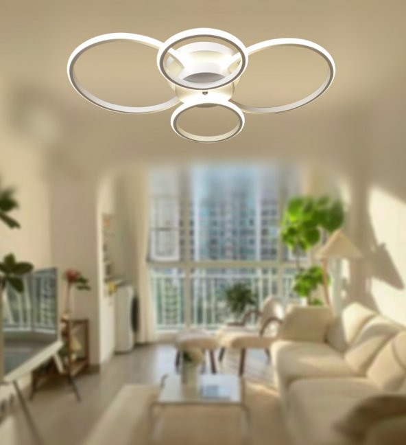 TT Aydınlatma TT035-4-BY  Drone Modeli Mat Beyaz 4 lü Led Avize - Resim 3