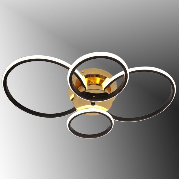 TT Aydınlatma TT035-4-SYSR  Drone Modeli Mat Siyah - Sarı 4 lü Led Avize ürün görseli 1