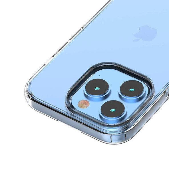 Gpack Apple iPhone 15 Pro Max Kılıf Coss Şeffaf Sert Kapak Silikon 5mm Nano Ekran Koruma - 4