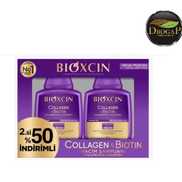 Bioxcin Collagen & Biotin Hacim Şampuanı 300 Ml 2. %50 İndirimli 2li Paket