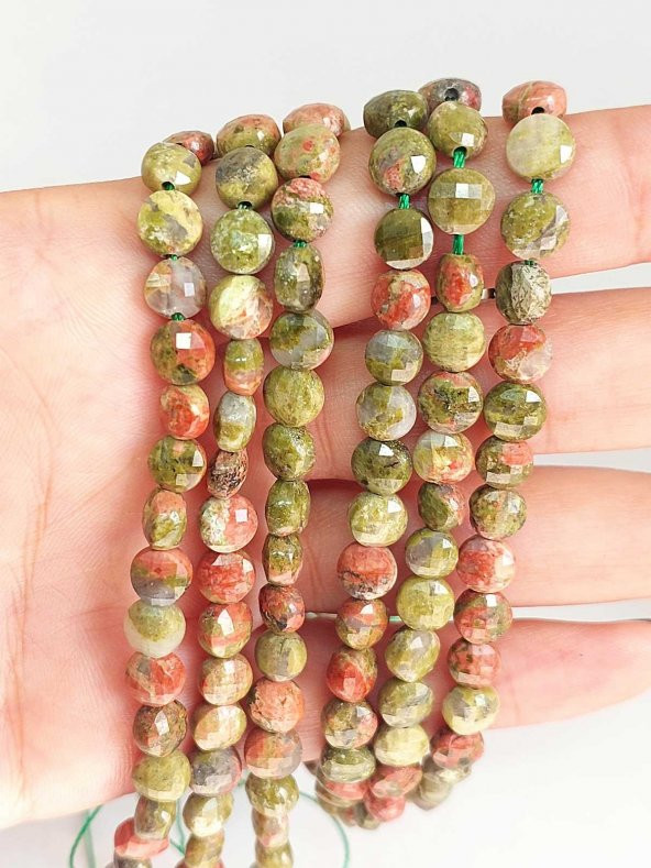 Unakit Taşı YASSI Faset Kesim Dizi 6x4mm ürün görseli