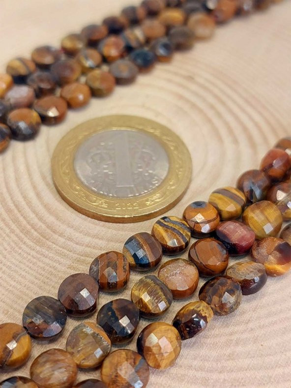 Kaplan Gözü Taşı YASSI Faset Kesim Dizi 6x4mm - Resim 2