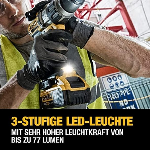 Dewalt DCD996P2-QW 18V/5.0Ah Li-ion Çift Akülü Kömürsüz Profesyonel Darbeli Matkap - 8