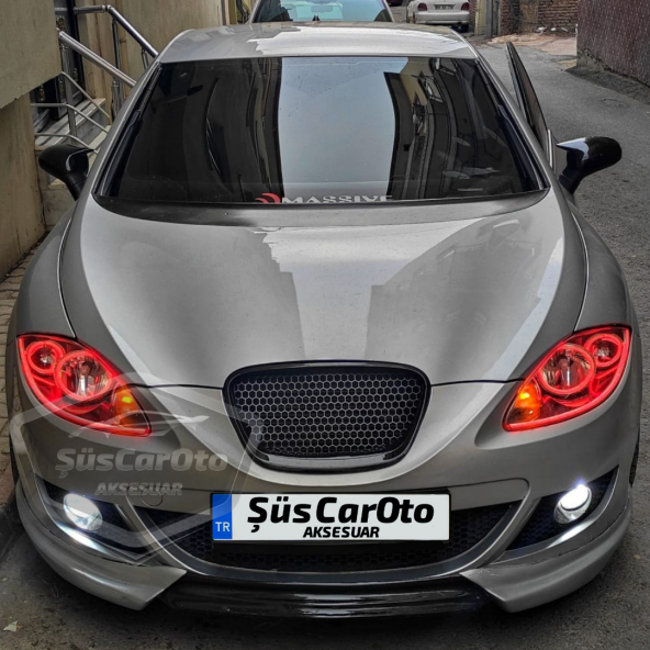 Seat Leon Mk2 2005-2008 Makyajsız Kasa İle Uyumlu Batman Yarasa Ayna Kapağı Piano Black ABS Plastik - 1