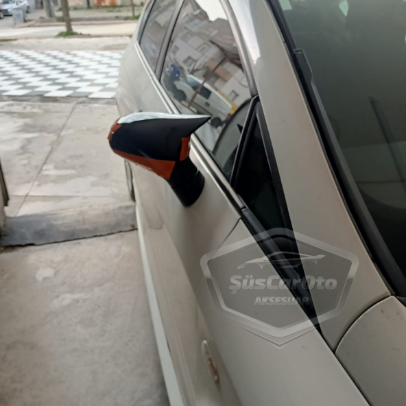 Seat Leon Mk2 2005-2008 Makyajsız Kasa İle Uyumlu Batman Yarasa Ayna Kapağı Piano Black ABS Plastik - 4