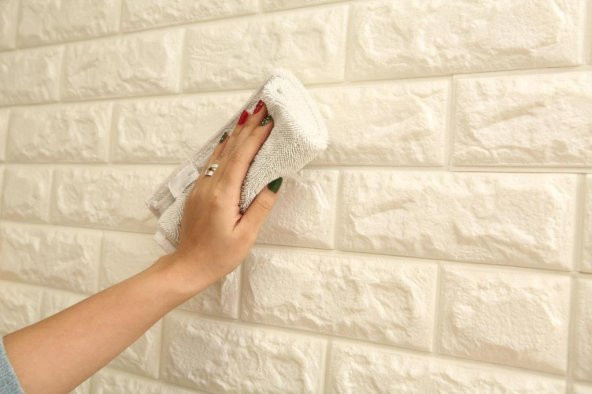 Renkli Duvarlar 70x77cm Krem Mutfak Tezgah Arası 3d Kendinden Yapışkanlı Sünger Tuğla Duvar Kaplama Paneli Kağıdı - 2