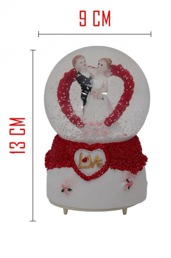 Nostaljik Kar Küresi Orta Boy Renk Değiştiren Led Lambalı Kar Küresi-9 - 3